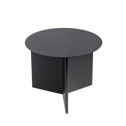 Slit Side Table Steel, H 35,5 x Ø 45 cm, Black powder coated