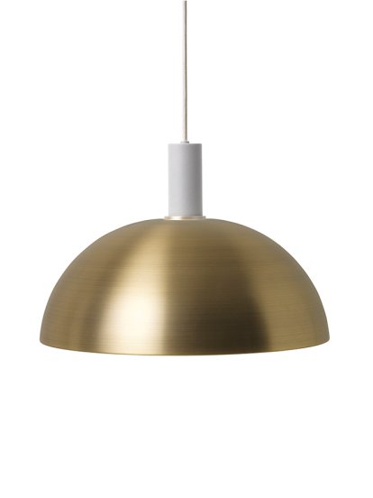 Collect Lighting, Low, Light grey, Dome, Brass