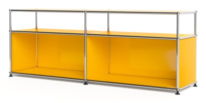 USM Haller Lowboard L with Extension, Customisable, Golden yellow RAL 1004, Open, Without cable entry hole