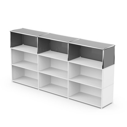 USM Haller Extension Kit Vertical 3, Mid grey RAL 7005, 35 cm