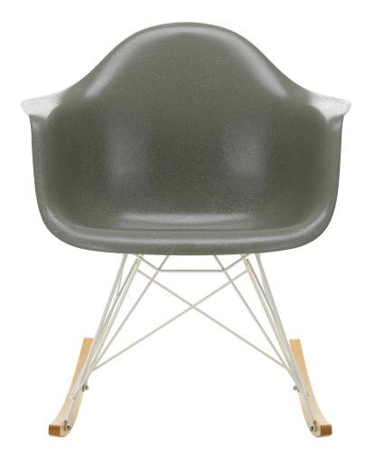 Eames Fiberglass Armchair RAR, Eames raw umber, White, Yellowish maple