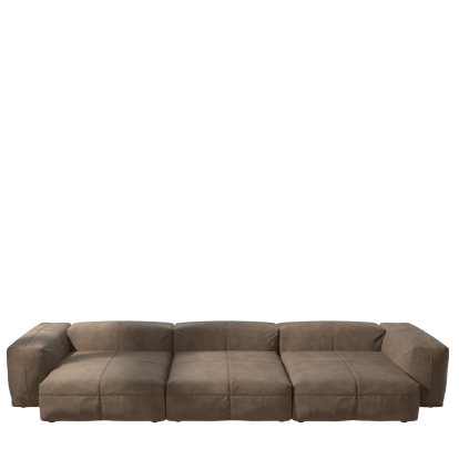 Vetsak Sofa Set 5, Leather - Cacao, Without cushion