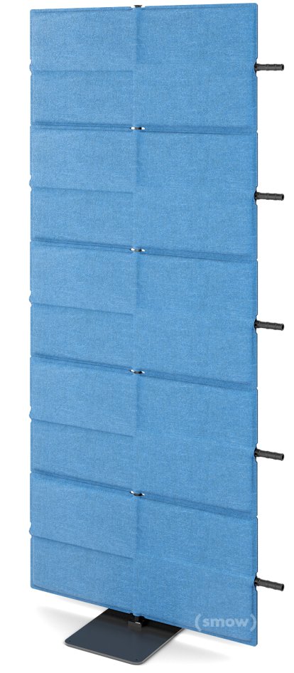 USM Privacy Panels Acoustic Wall Extension, With panel connector (for straight walls), 1,79 m (5 elements), Blue