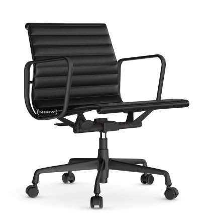 Aluminium Group EA 117, Aluminium powder-coated deep black, Leather (Standard), Nero