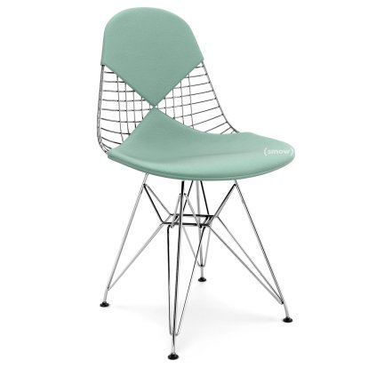 Seat Cushion for Wire Chair (DKR/DKW/DKX/DKL/LKR), Seat and backrest cushion (Bikini), Hopsak, Mint / ivory