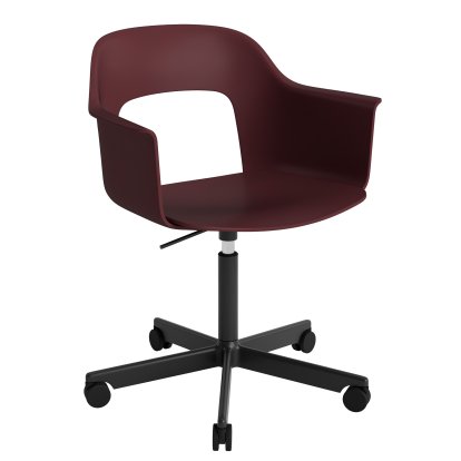 Layout 241 Swivel Armchair, Bordeaux, Black powder coated aluminium