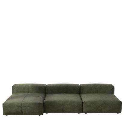 Vetsak Sofa Set 4, Leather - Olive, Without cushion