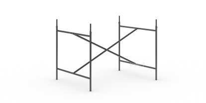 Eiermann 2 Table Frame , Black, Vertical,  centred, 100 x 78 cm, With extension (height 72-85 cm)