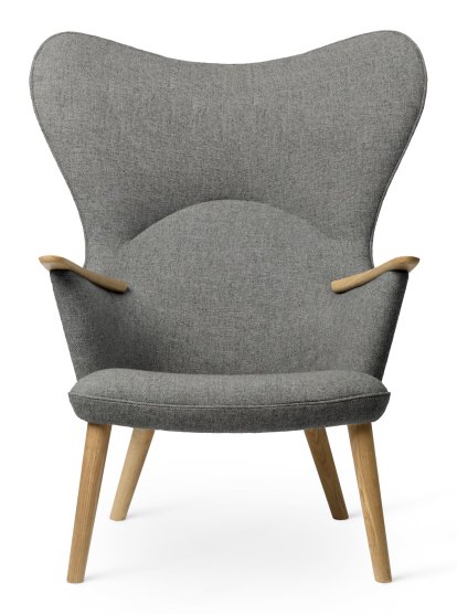 CH78 Mama Bear Chair, Fiord - grey, Soaped oak, Wothout neck pillow