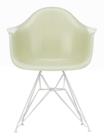 Eames Fiberglass Armchair DAR, Eames parchment, White