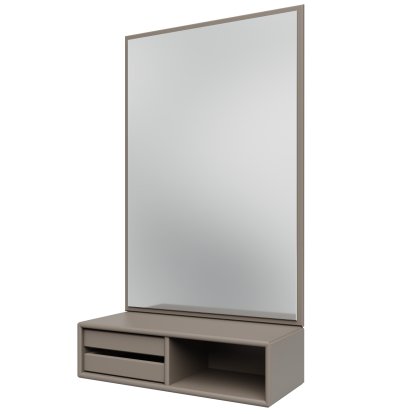 Glance Mirror with Shelf, Truffle