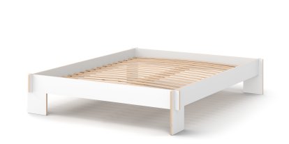 Siebenschläfer, 160 x 200 cm, Without headboard, White, With rollable slatted base