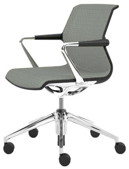 Unix Chair with Five Star Base, Diamond Mesh ice grey, Basic dark