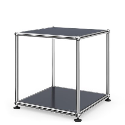 USM Haller Side Table 35, Both panels metal, Anthracite RAL 7016