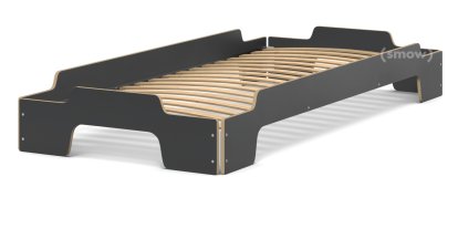 Rolf Heide Stacking Bed Comfort, 90 x 200, CPL anthracite, Rollable
