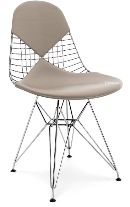 Seat Cushion for Wire Chair (DKR/DKW/DKX/LKR), Seat and backrest cushion (Bikini), Leather (Standard), Sand