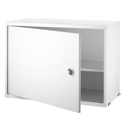 String System Cabinet with swing door, White lacquered