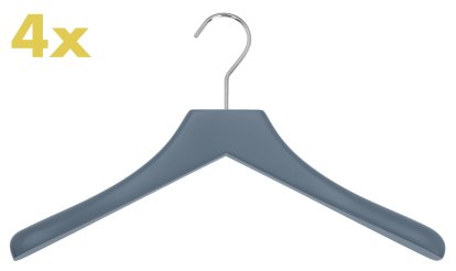 Coat Hangers 0112 Set of 4, Steel blue, Chrome polished