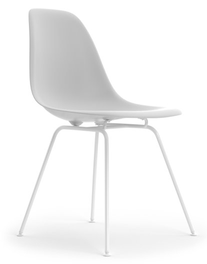 Eames Plastic Side Chair DSX, Cotton white, Without upholstery, Without upholstery, Standard version - 43 cm, Coated white