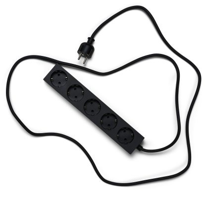 Power Bar / Power Beam Socket Strip, 5 sockets, Charcoal, 2 m