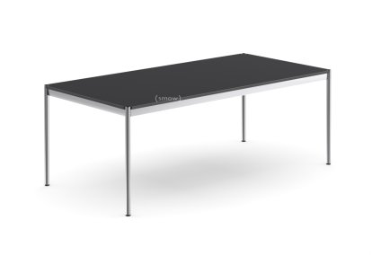 USM Haller Table, 200 x 100 cm, Linoleum, Nero