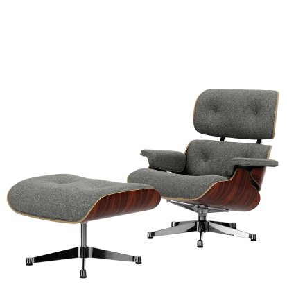 Lounge Chair & Ottoman Nubia, Salt'n'pepper / Santos Palisander, natural 