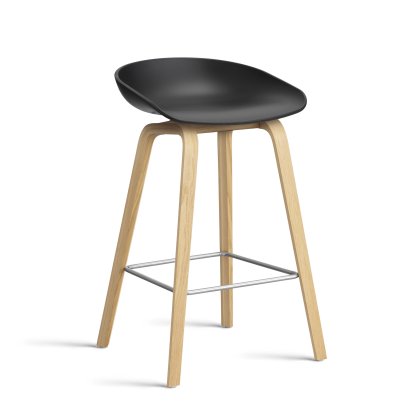 About A Stool AAS 32, Kitchen version: seat height 64 cm, Lacquered oak, Black 2.0