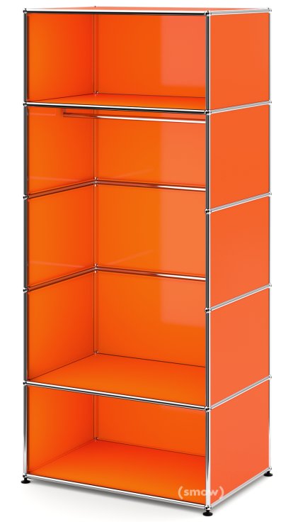 USM Haller Clothes Rack M with Rail, Model II, Pure orange RAL 2004