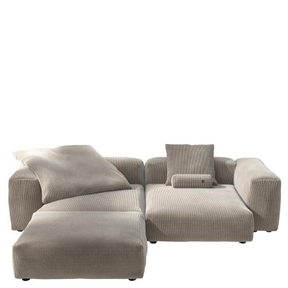 Vetsak Sofa Set 3, Cord velours - Platinum, With cushions