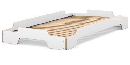 Rolf Heide Stacking Bed, 100 x 200, White CPL, edges oiled and waxed, Rollable