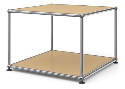 USM Haller Side Table 50, Both panels metal, USM beige