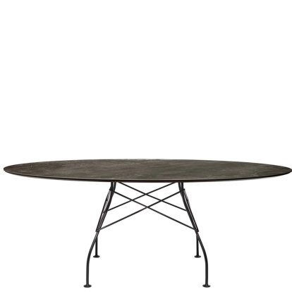 Glossy, Oval 192 x 118 cm, black, Aged Bronze