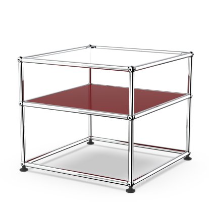 USM Haller side table Type II, Glass, USM ruby red