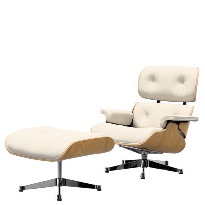 Eames Lounge Chair & Ottoman White, 84 cm - Original height 1956