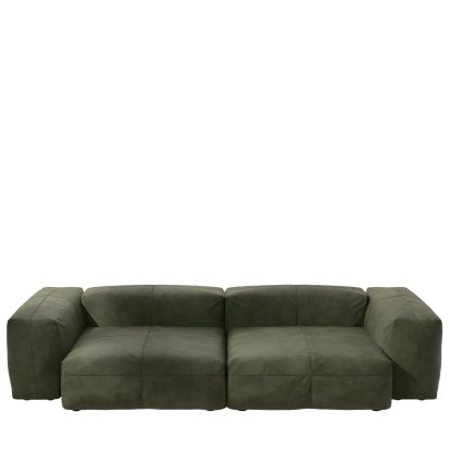 Vetsak Sofa Set 2, L, Leather - Olive, Without cushion