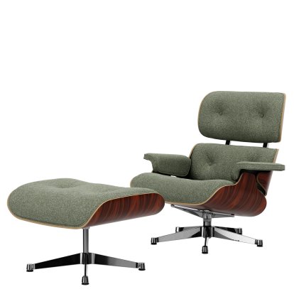 Lounge Chair & Ottoman Nubia, Ivory forest / Santos Palisander, natural