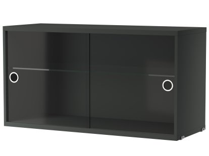 Details String Furniture String System Display Cabinet With Sliding Glass Doors String System Display Cabinet With Sliding Glass Doors, Dark grey lacquered