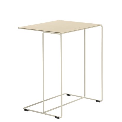 Oki Saddle Side Table, H 49 x W 42 x D 34 cm, Leather Saddle clay, Matt sand powder-coated