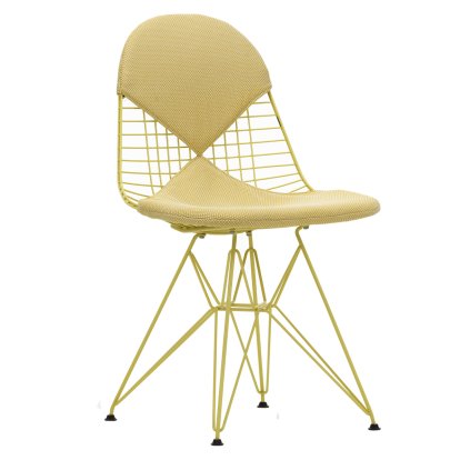 Seat Cushion for Wire Chair (DKR/DKW/DKX/DKL/LKR), Seat and backrest cushion (Bikini), Apollo, Golden yellow / white