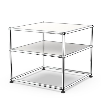 USM Haller side table Type II, Metal, Pure white RAL 9010
