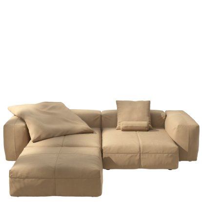Vetsak Sofa Set 3, Leather - Beige, With cushions