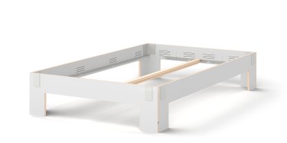 Tagedieb, 140 x 220 cm, Without headboard, FU (plywood, birch) white, Light grey, Without slatted base