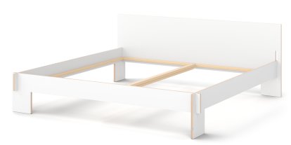 Siebenschläfer, 200 x 200 cm, With headboard, White, Without slatted base