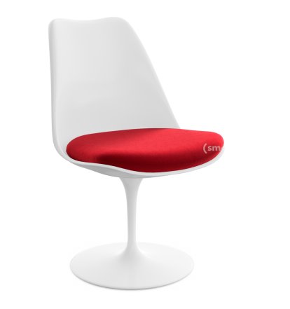 Saarinen Tulip Chair, Swivel, Seat cushion, White, Bright Red (Tonus 130)