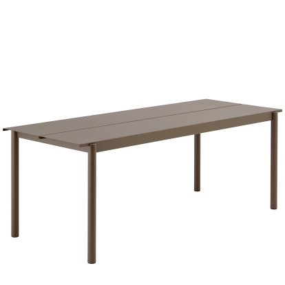 Linear Steel Table, L 200 x W 75 cm, Taupe