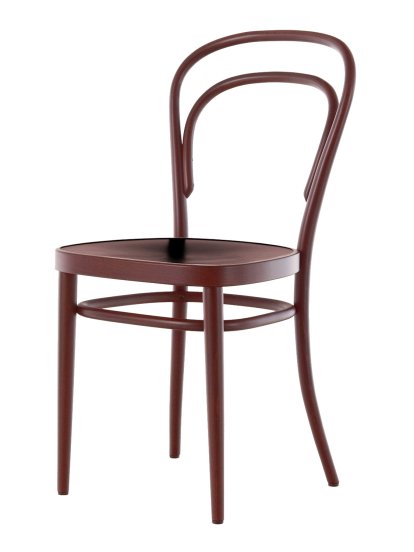 214 / 214 M Chair, Without armrests, Mahogany stained beech, Moulded plywood seat