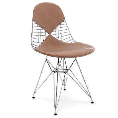 Seat Cushion for Wire Chair (DKR/DKW/DKX/DKL/LKR), Seat and backrest cushion (Bikini), Hopsak, Cognac / ivory