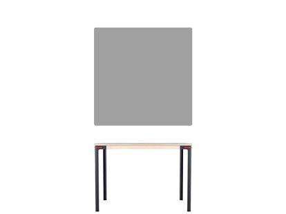 Seiltänzer Table, 75 x 90 x 90 cm, Linoleum grey, Red