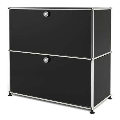 USM Haller Sideboard M, Customisable, Graphite black RAL 9011, With drop-down door, With drop-down door