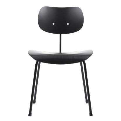 SE 68, Non-stackable, Without upholstery, Matt black powder-coated, Without armrests, Black stained